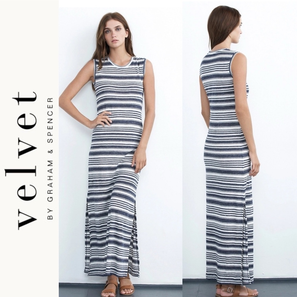 VELVET by Graham & Spencer Striped Sleeveless Maxi Dress